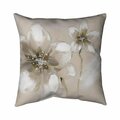 Fondo 26 x 26 in. Two Cream Flowers-Double Sided Print Indoor Pillow FO2791754